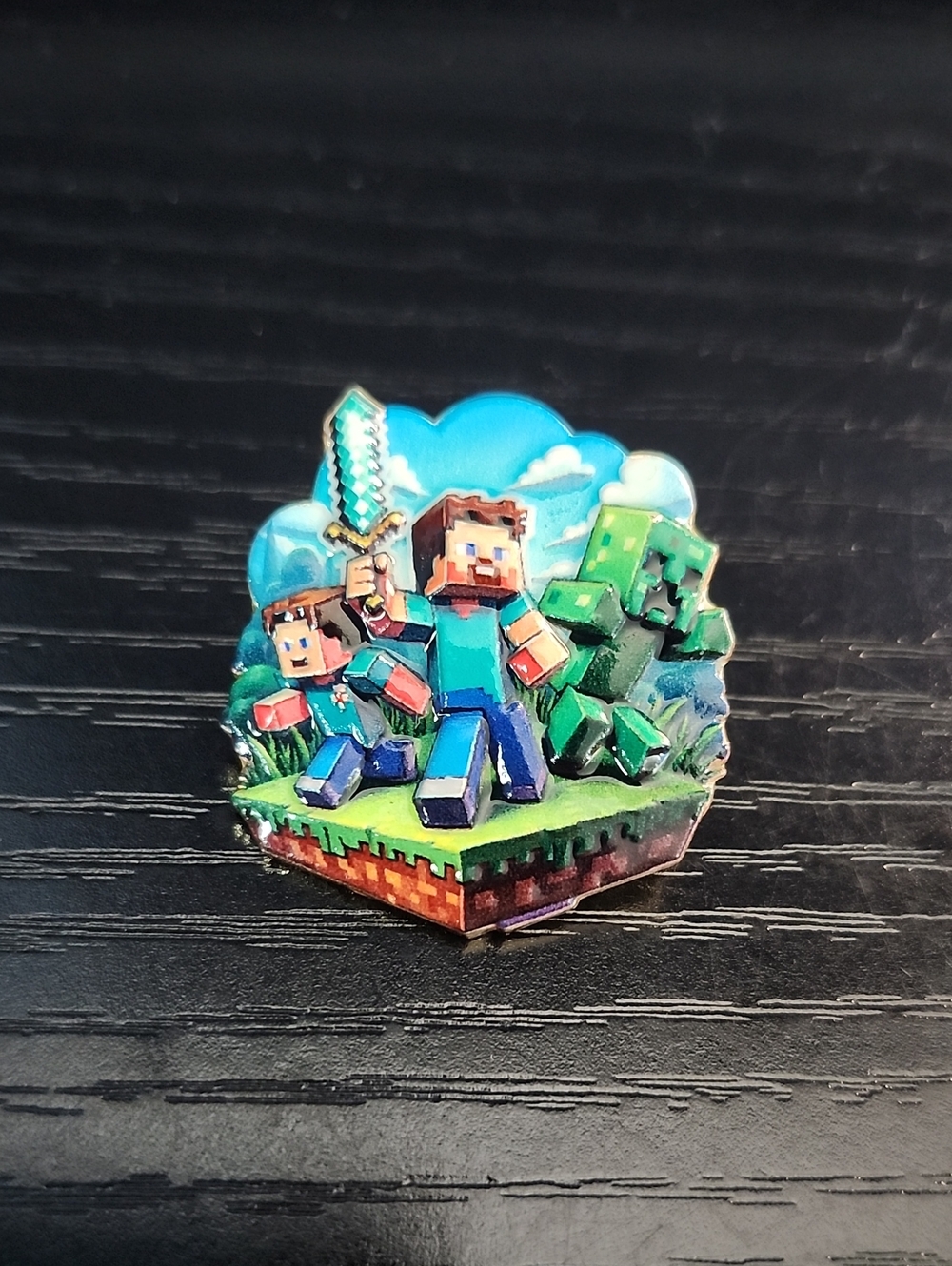 Minecraft Steve & Creeper Enamel Pin